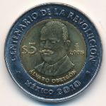 Мексика, 5 песо (2010 г.)