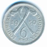 Southern Rhodesia, 6 пенсов (1950 г.)