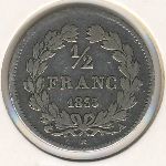 France, 1/2 franc, 1831–1845