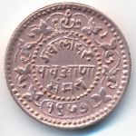 Гвалиор, 1/4 анны (1900 г.)