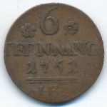 Росток, 6 пфеннигов (1752 г.)