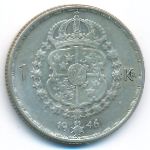 Швеция, 1 крона (1946 г.)