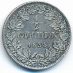Baden, 1/2 гульдена (1838 г.)