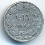 Switzerland, 1/2 франка (1921 г.)