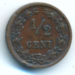 Нидерланды, 1/2 цента (1901 г.)