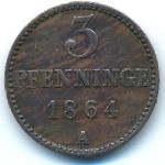 Мекленбург-Шверин, 3 пфеннига (1864 г.)
