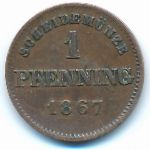 Бавария, 1 пфеннинг (1867 г.)