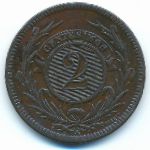 Уругвай, 2 сентесимо (1869 г.)