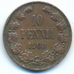 Финляндия, 10 пенни (1908 г.)