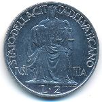 Ватикан, 2 лиры (1942 г.)
