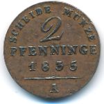 Prussia, 2 пфеннига (1835 г.)