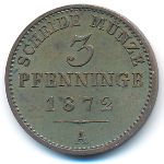 Prussia, 3 пфеннига (1872 г.)
