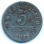 Брауншвейг., 5 пфеннигов (1918 г.)