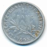 France, 1 франк (1898 г.)