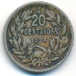 Chile, 20 сентаво (1924 г.)