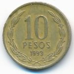 Chile, 10 песо (1993 г.)