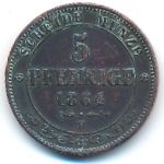 Саксония, 5 пфеннигов (1864 г.)
