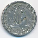 Восточные Карибы, 10 центов (1955 г.)