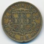 Ямайка, 1 пенни (1942 г.)
