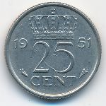 Нидерланды, 25 центов (1951 г.)