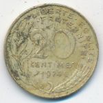 Франция, 20 сентим (1974 г.)