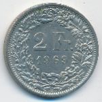 Switzerland, 2 франка (1969 г.)