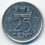 Netherlands, 25 центов (1971 г.)