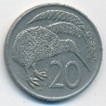 New Zealand, 20 центов (1975 г.)