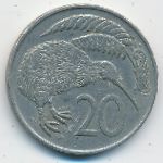 New Zealand, 20 центов (1967 г.)