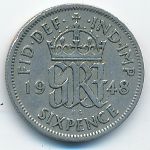 Великобритания, 6 пенсов (1948 г.)