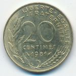 France, 20 сентим (1981 г.)