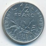 France, 1/2 франка (1965 г.)