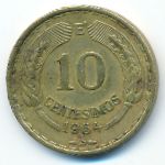 Chile, 10 сентесимо (1964 г.)