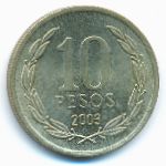Chile, 10 песо (2003 г.)