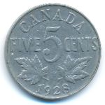 Canada, 5 центов (1928 г.)