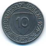 Кобленц., 10 пфеннигов (1921 г.)