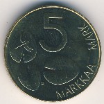 Finland, 5 markkaa, 1992–2001