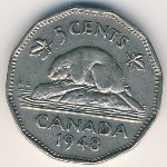 Canada, 5 cents, 1948–1950