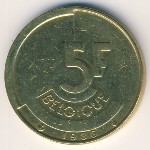 Belgium, 5 francs, 1986–1993