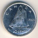 Canada, 10 cents, 1953–1964