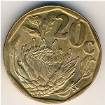 South Africa, 20 cents, 1990–1995